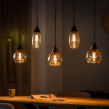 Hanglamp Lungo amber glas, 120x17,8x120 cm