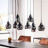 Hanglamp Lungo smoke glas, 120x30x120 cm