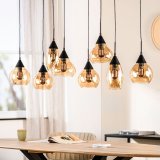 Hanglamp Lungo amber glas, 30x120 cm
