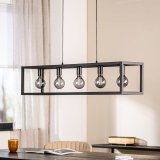 Hanglamp Tiamo zwart staal, 120x25x160 cm