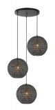 Hanglamp Tossica zwart staal, 40x30x130 cm