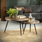 Salontafel set Ø74/ 58 metalic brons