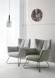 Fauteuil Moretto ash grey textiel, 80x75x99 cm