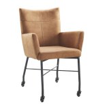 Eetkamerstoel Zolina cognac microvezel