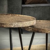 Salontafel set Ø74/ 58 metalic brons