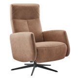 Relaxfauteuil Perfini Camel met verstelbare rug en voetensteun