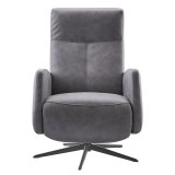 Relaxfauteuil Perfini donkergrijs met verstelbare rug en voetensteun 