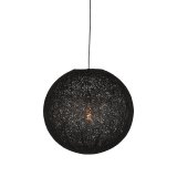 Hanglamp Twist zwart vlas, 30x120 cm