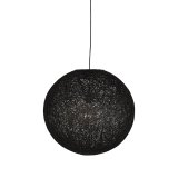 Hanglamp Twist zwart vlas, 30x120 cm