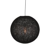 Hanglamp Twist zwart vlas, 45x135 cm