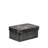 Opbergblik Make-up zwart metaal, 21x15x9 cm