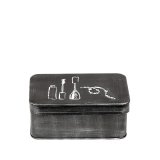 Opbergblik Make-up zwart metaal, 21x15x9 cm