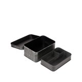 Opbergblik Make-up zwart metaal, 21x15x9 cm