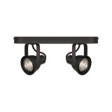 Led Spot Max (2-lichts) zwart metaal, 30x9x16 cm