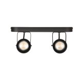Led Spot Max (2-lichts) zwart metaal, 30x9x16 cm