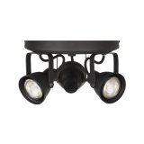 Led Spot Max (3-lichts) zwart metaal, 21x21x14 cm