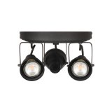 Led Spot Max (3-lichts) zwart metaal, 21x21x14 cm