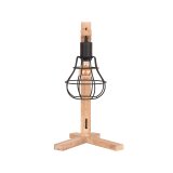 Tafellamp Drop zwart metaal en naturel mangohout, 29x34x53 cm