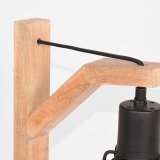 Tafellamp Drop zwart metaal en naturel mangohout, 29x34x53 cm
