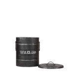Wasmand zwart metaal, 26x33 cm