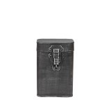 Opbergbox Clip antiek zwart metaal, 12x13x17 cm