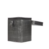 Opbergbox antiek zwart metaal, 15x16x19 cm