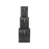 Opbergbox antiek zwart metaal, 15x16x19 cm
