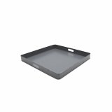 Dienblad grijs metaal, 60x60x6 cm