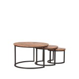 Salontafel Set Triplet rough mangohout, 70 cm