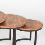 Salontafel Set Triplet rough mangohout, 70 cm