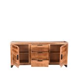 Dressoir Glasgow rough mangohout, 190x45x85 cm