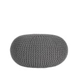 Poef Knitted donkergrijs, 70 cm