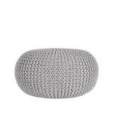 Poef Knitted lichtgrijs, 70 cm