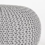 Poef Knitted lichtgrijs, 70 cm