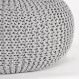 Poef Knitted lichtgrijs, 70 cm