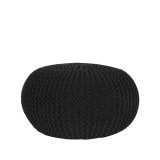 Poef Knitted zwart, 70 cm