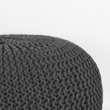 Poef Knitted antraciet, 70 cm