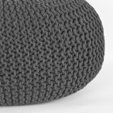 Poef Knitted antraciet, 70 cm