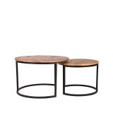 Salontafel Set Double rough mangohout, 70 cm