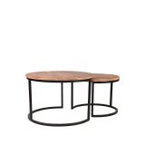 Salontafel Set Double rough mangohout, 70 cm