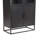 Vitrinekast Level zwart metaal, 80x40x190 cm