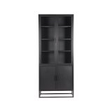 Vitrinekast Level zwart metaal, 80x40x190 cm