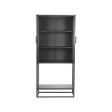 Vitrinekast Level zwart metaal, 70x35x150 cm