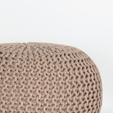 Poef Knitted beige, 50 cm