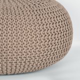 Poef Knitted beige, 70 cm