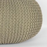 Poef Knitted olijfgroen, 70 cm