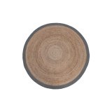 Vloerkleed Jute naturel + grijs, 90 cm