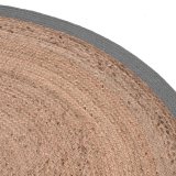 Vloerkleed Jute naturel + grijs, 90 cm