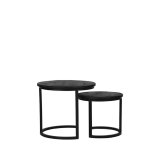Salontafel Set Duo zwart mangohout, 50 cm