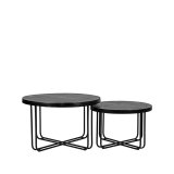 Salontafel Set Brute zwart metaal, 70 cm